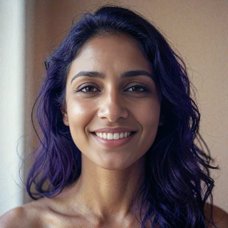 Indian member smiling warmly in a soft natural portrait